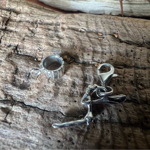 925 European Charm Hanger Dangle Fairy Sterling Silver Magical Bead Charm Hanger - Picture 2 of 6